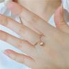 Purple Gold Peach Heart Chain Ring Fashion Light Luxury Plated Rose Gold Love Fringed Ring