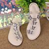 2024 New Fashion Summer Women's Sandals Bow Decorated Rhinestone Lace Up Open Toe Versatile Women's Shoes Zapatos De Mujer
