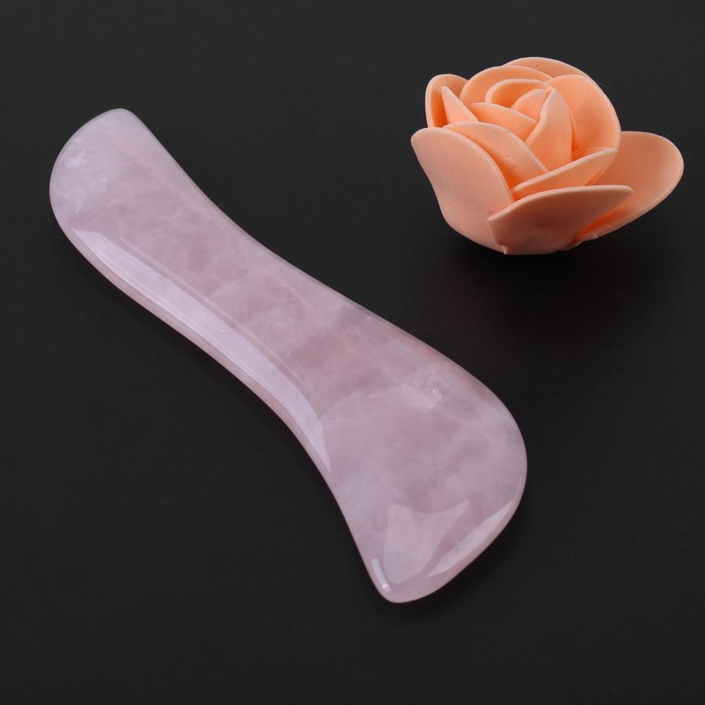 1pc Natural Rose Quartz Crystal Massage Wands Stone Face Massaging Tool Smooth 115mm 4.5in