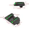 No-Tritium Fiber Optic Sights for Glock 17, 17L, 19, 22, 23, 24, 26, 27, 33, 34, 35, 38 and 39, Green Photoluminescent Outline for Outdoor