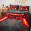 3PCS Game Console Duvet Cover Set 3D Gaming Geometric Lightweight Microfiber Bedding Sets One Duvet Cover Two Pillowcase