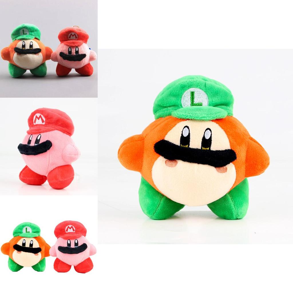 Huggable Kirby Waddle Dee Plush Toy With Mario Luigi Hat Ideal For Childrens Gifts