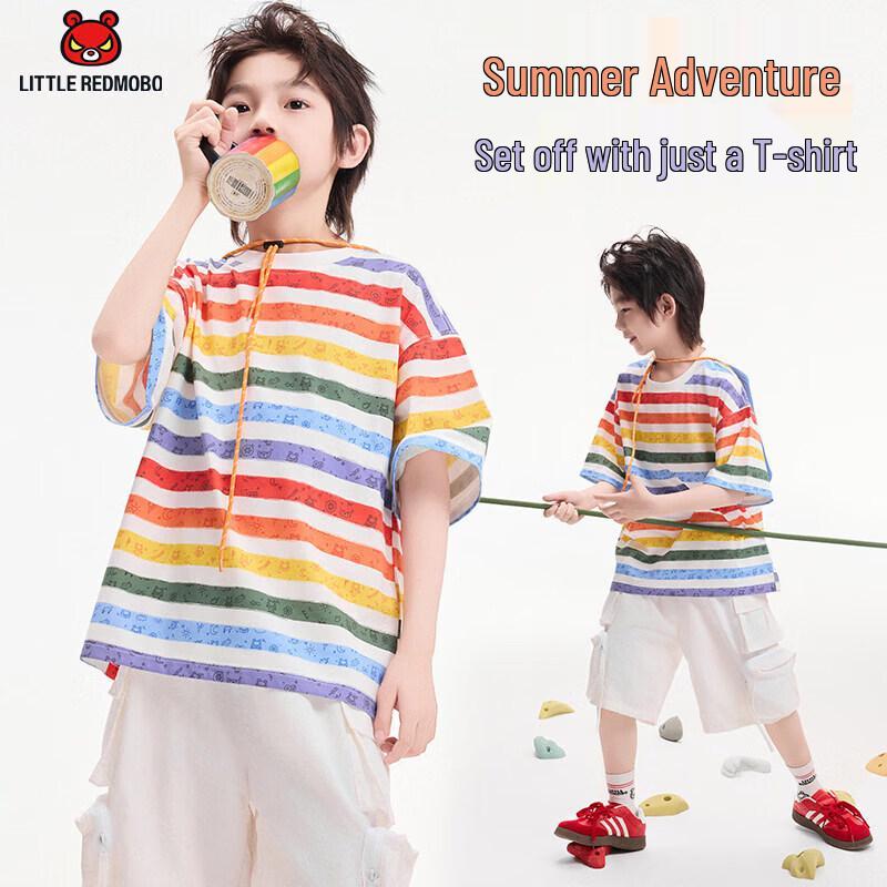 

Mobba Eyes Boys Striped Short-Sleeve T-Shirt 150cm