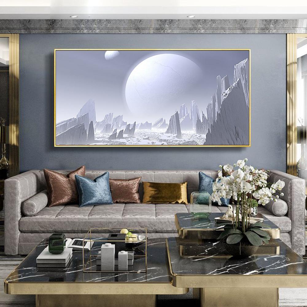 Landscape Oil Painting Space Photography Art Painting Canvas Painting Living Room Corridor Bar Home Decoration Mural No Frame