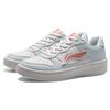 Li Ning Sports Lifestyle Series Leather Durable Breathable Low-Top Skate Shoes Women sneaker White Blue Orange AGCQ578-6