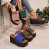 Wedge-heeled Slippers, Color-matching Sandals and Slippers, Summer Ladies Thick-soled Sandals