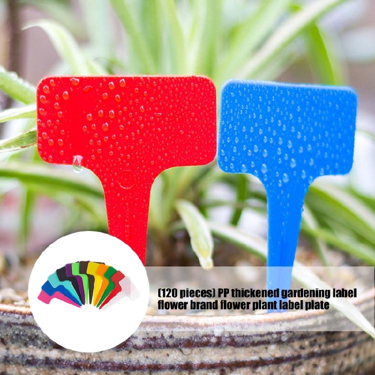 120Pcs Plant Label T-Shaped Garden Marker Name Plate Outdoor Plant Vegetable Seedling Waterproof Handwritten