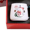 Christmas Gift Mug with Lid Spoon Santa Claus Reindeer Ceramic Cup Keeps Drinks Warm