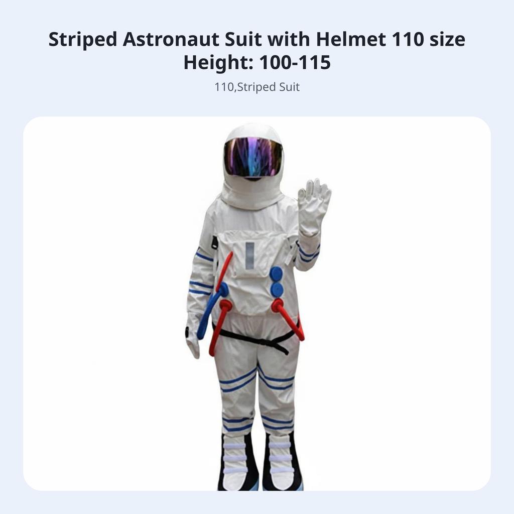 Astronaut Costume Performance Prop Full Full-Length Astronaut Suit Spacesuit Costume Front Fastener Space Explorer Jumpsuit