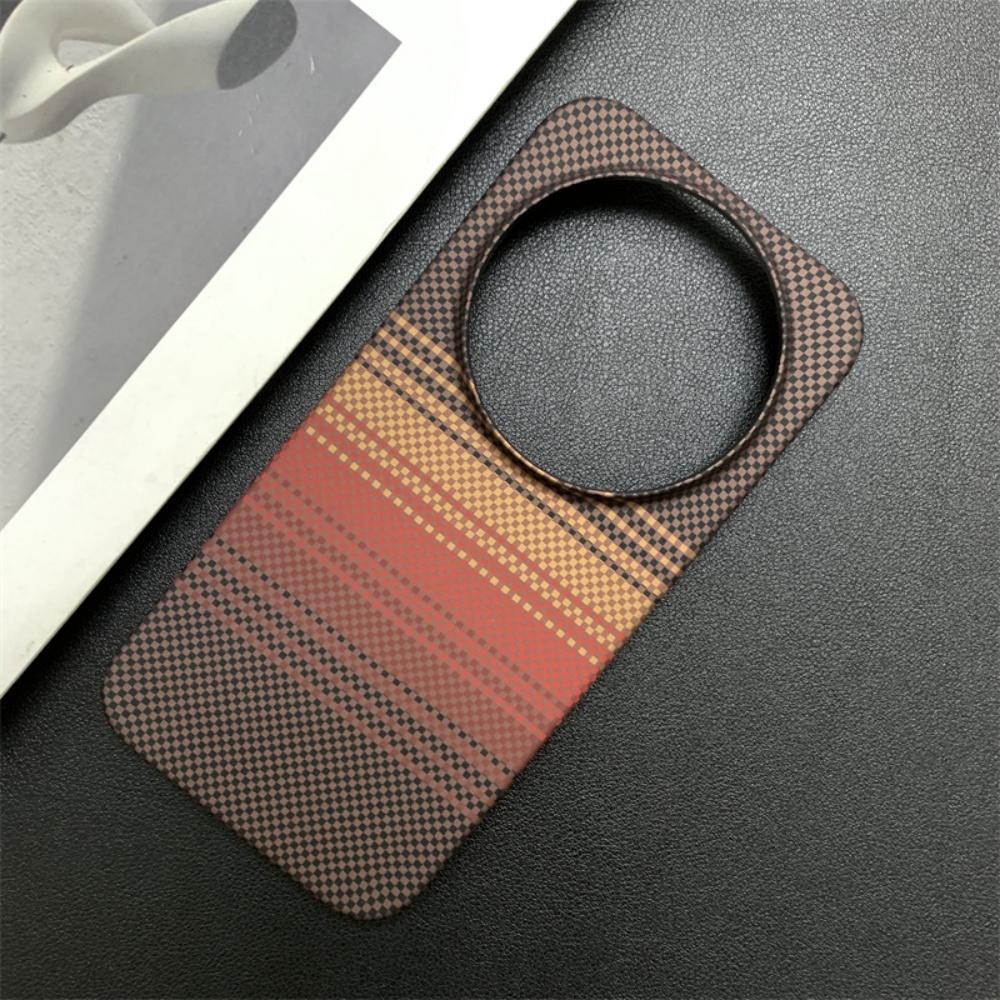 Carbon Fiber Texture Kevlar PC Frameless Phone Case For XiaoMi Mi 17 15 14 13 Ultra Pro Max Heat Dissipation Bumper Cover