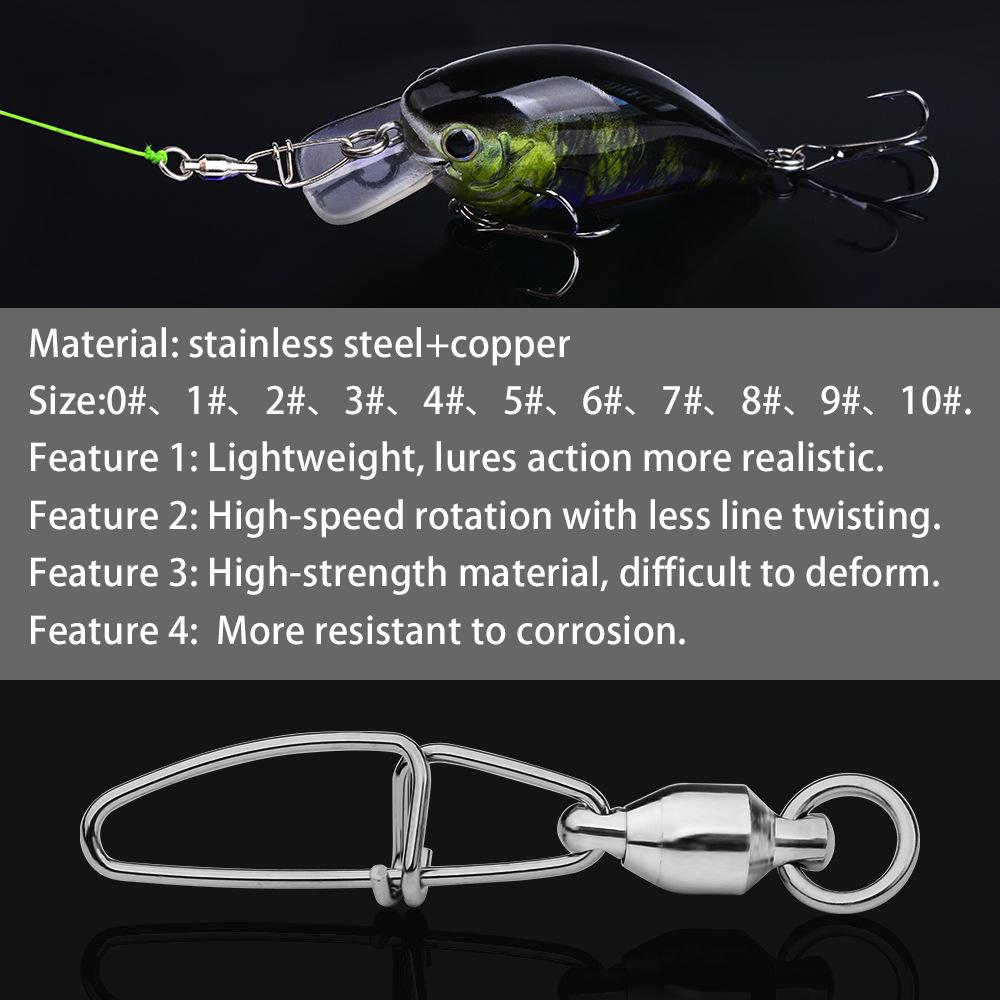 Stainless Steel Rotating Pin, Eight Character Rotating Ring, Sea Fishing Equipment