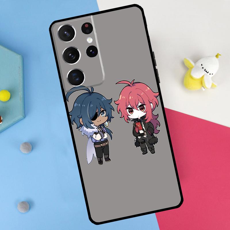 Kaeya and Diluc Genshin Impact Back Case For Samsung Galaxy S26 S25 S24 S21 S22 S23 Ultra S10 Plus S20 FE S25 FE Soft Cover