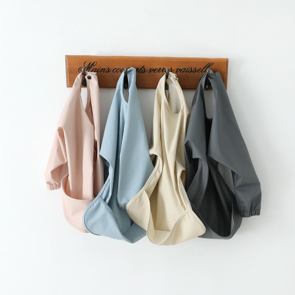 Full Sleeve Bib Outfit Machine Washable Full Coverage Apron Soft Mess Proof Baby Bib  Eating