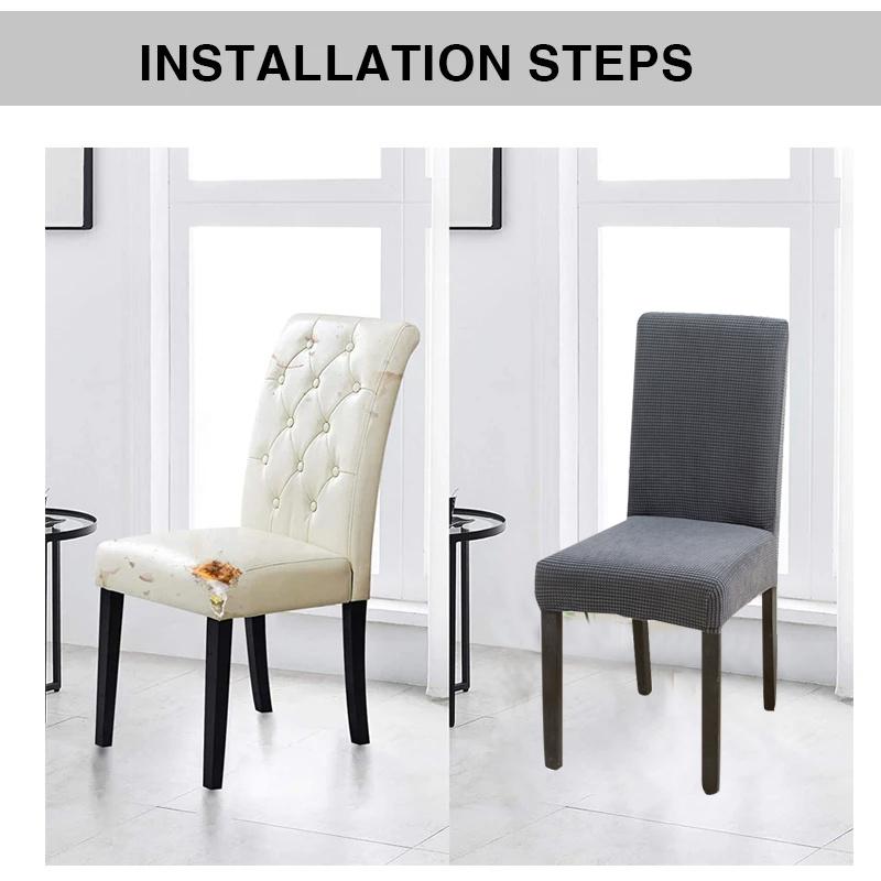 Stretch Chair Covers for Dining Room Set, Removable Washable Dining Room Chair Covers, Dining Chair Slipcovers Seat Protector, Great Decor for Home