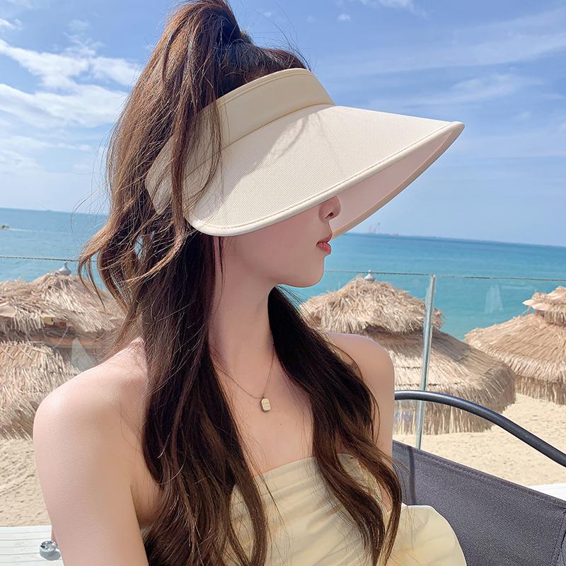 UPF50 + Sun Protection Hat Women's Summer UV Protection Hat Big Brim Ice Silk Sun Hat Empty Top Uv Sun Hat