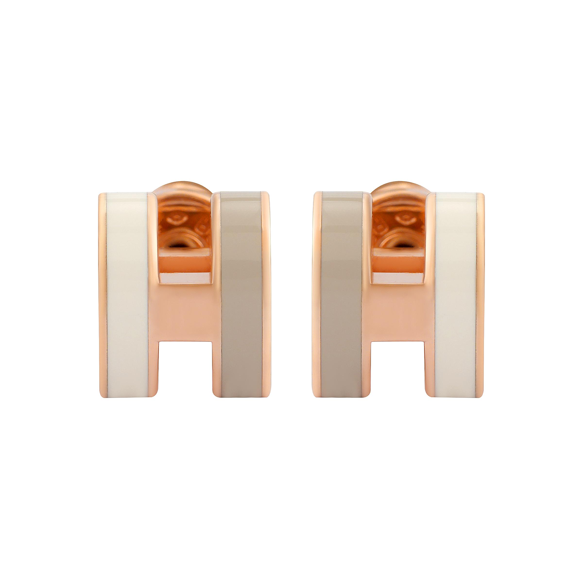

Hermes Mini Pop H Series Two-Tone Design Earrings Unisex Earrings Galaxy-Color H100065FOB2 Box+Shopping Bag