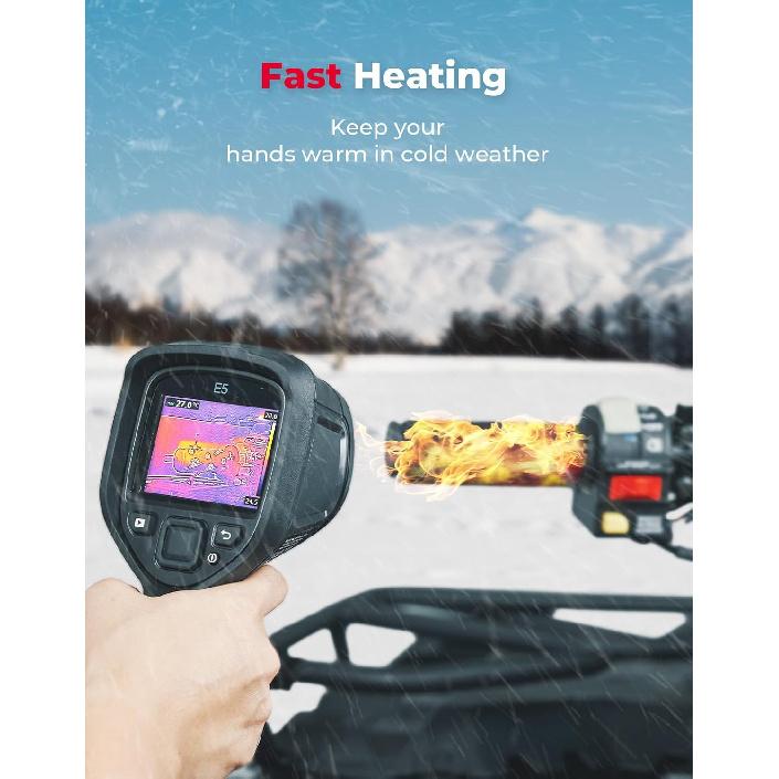 KEMIMOTO Heated Motorcycle Grip Pads, IP67 Waterproof, Universal For 12V ATV Motorcycle Hand Grip With Temperature Adjustable & Fast Heating