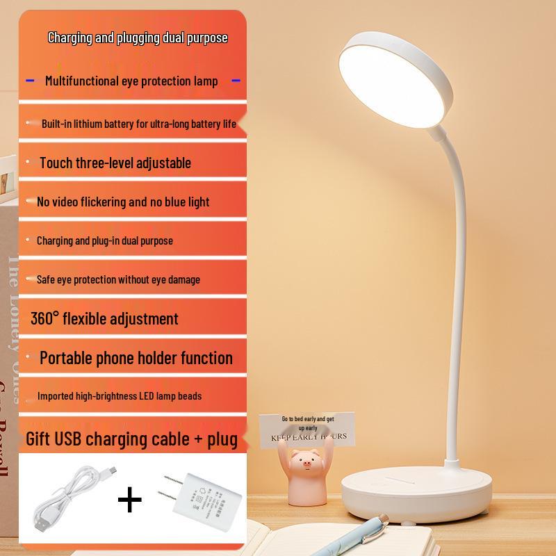 LED Table Lamp: Ambient Night Light & Eye-Friendly Study Lamp for Bedside & Bedroom.