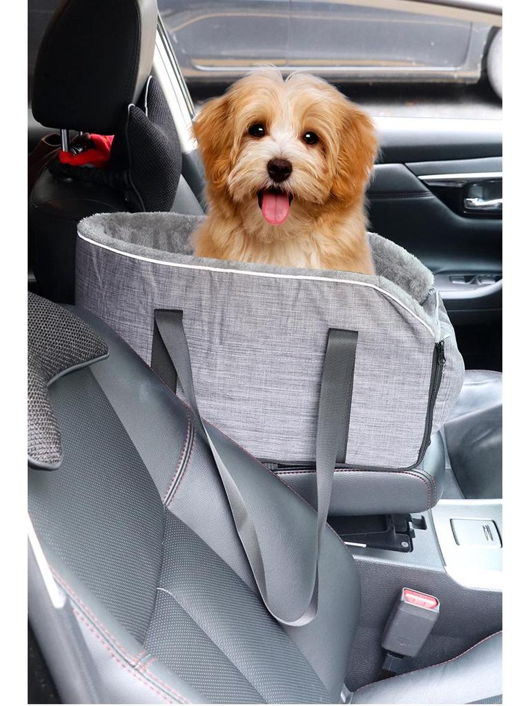 Portable Pet Car Bed: Plush, Detachable Cat Nest & Dog Console Bag