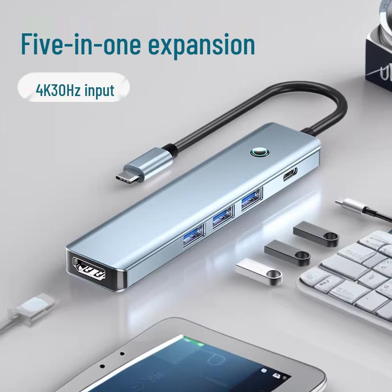 Three-in-One Type-C Multifunctional Dock: 4K HDMI, PD100 Fast Charging, USB 3.0 Ports