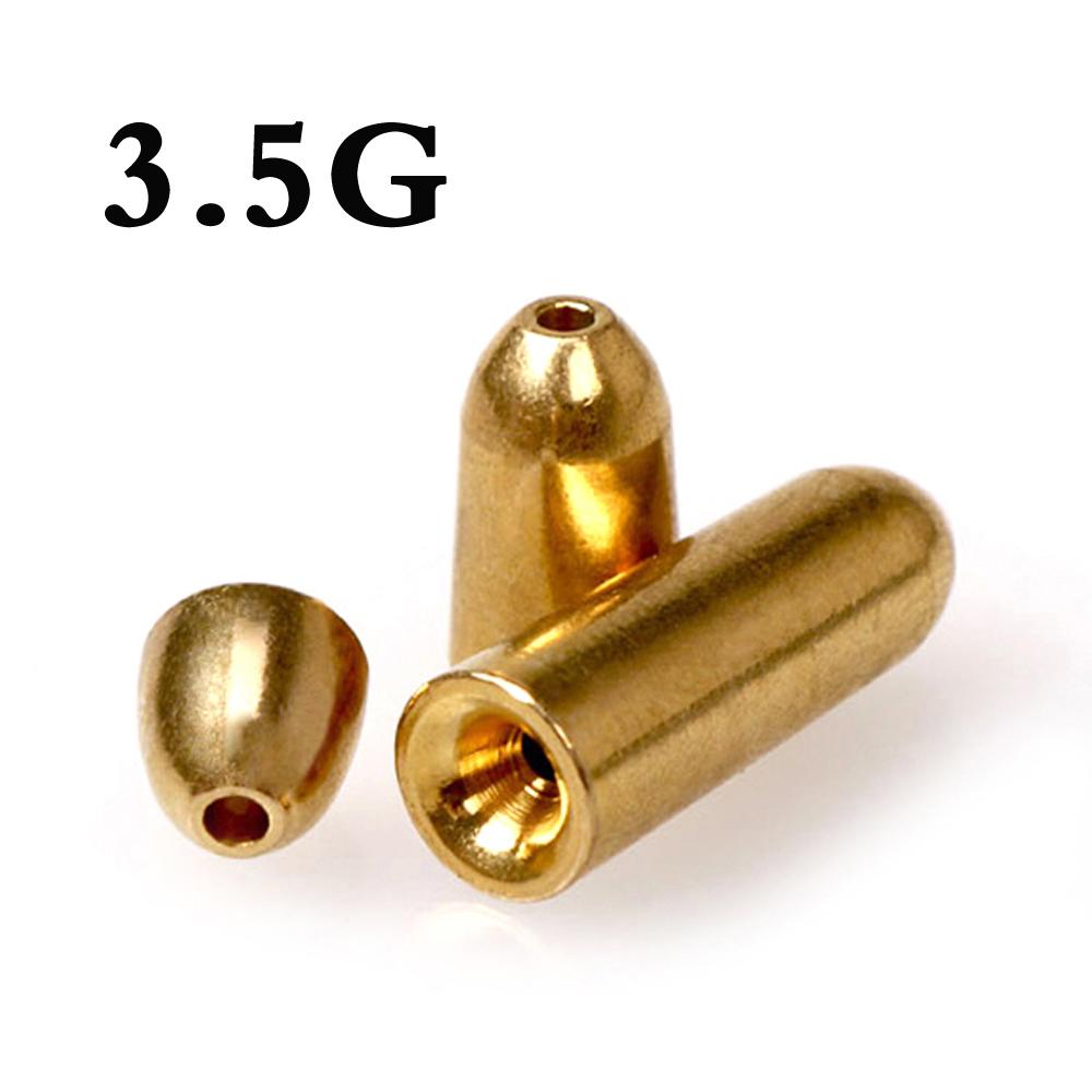20pcs Weights Assorted Copper Jig Head Fall Down Fishing Sinkers Kit 3.5/5/7g Bullet Shape Split Fishing Tackle Sinker Combo Set