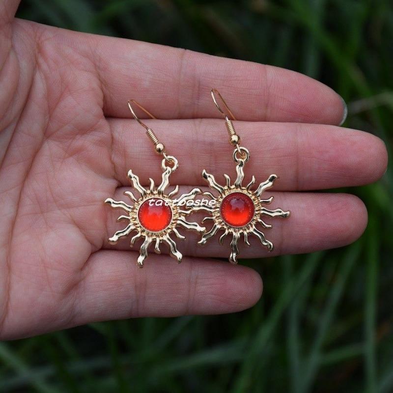 Gothic Sunflower Earrings Inlaid with Acrylic Funny Designer Elegant Geometric Y2K Earrings