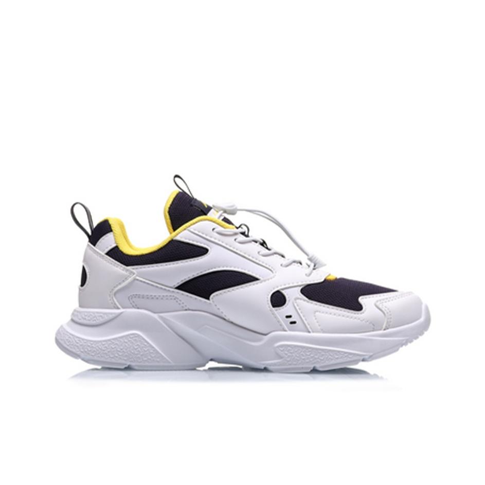 Li Ning Comfortable Wear Resistant Breathable Low Top Running Shoes Kids Sneakers White Yellow Black YKFQ096-1