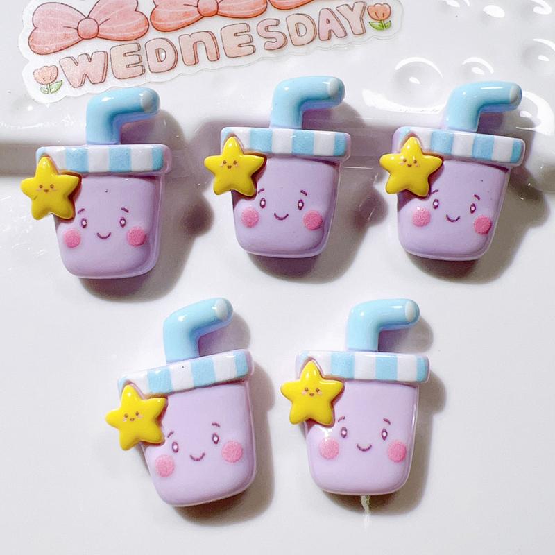 10Pcs Cute Bright Interesting Cartoon Beach Umbrella Slippers Series Resin Scrapbook Diy Jewelry Wedding Hairpin Accessories A94
