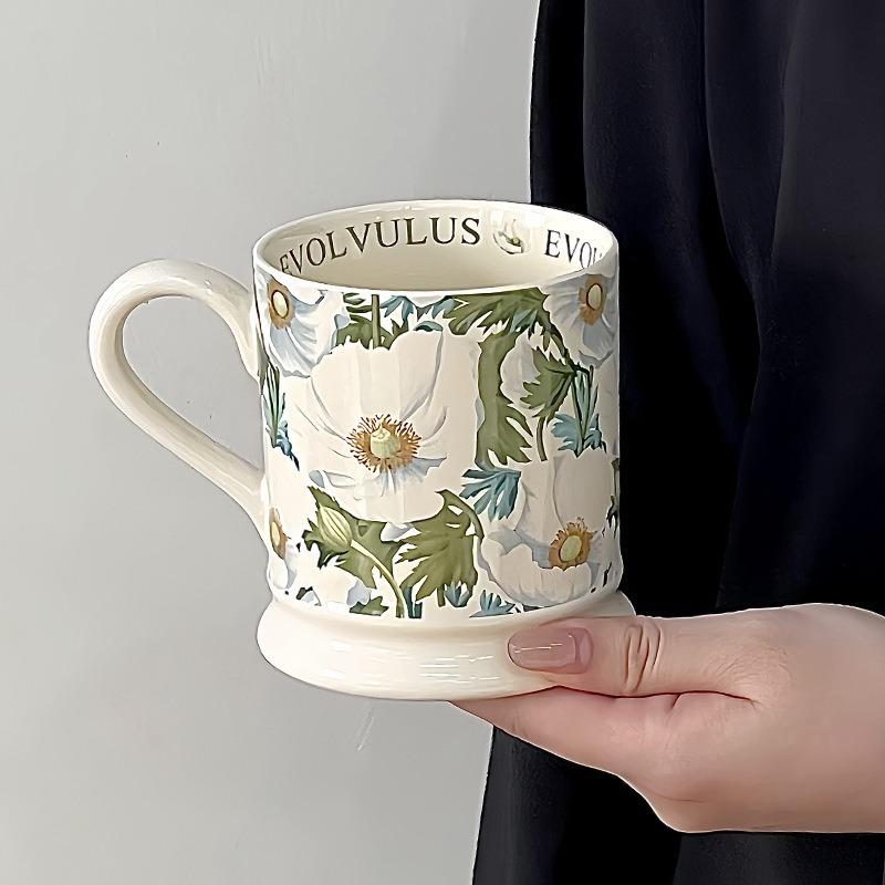 

Creative Flower Shape American High Foot Coffee Cup Commercial Household Italian Coffee Pull Up Cup Ceramic Cup 101-200ml
