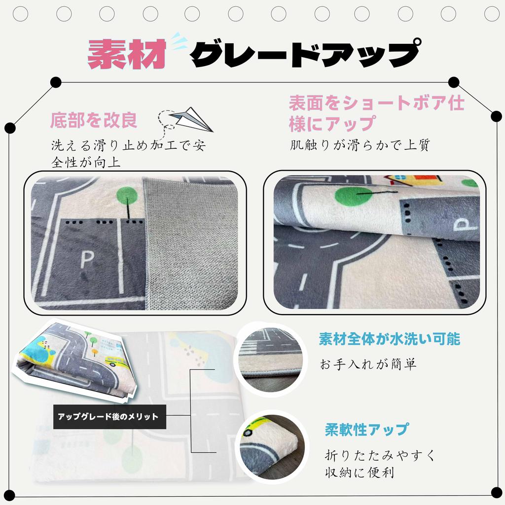 AIMECO Kids Play Mat, Road, Traffic, and Number Pattern, Stain-Resistant, Non-Slip, Thin, 160 x 200 cm (approx. 2 tatami mats), Ideal for Early