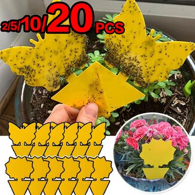 Sticky Trap Fruit Fly and Gnat Trap Yellow Sticky Bug Traps for Indoor/Outdoor Use - Insect Catcher for White Flies Mosquitos Fungus Gnats