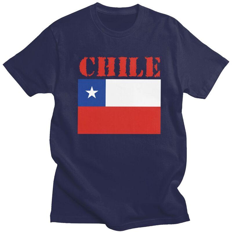 Custom Fashion Chile Flag T Shirts Men Tshirts Streetwear Tee 100 Cotton Slim Fit Tshirt Gift