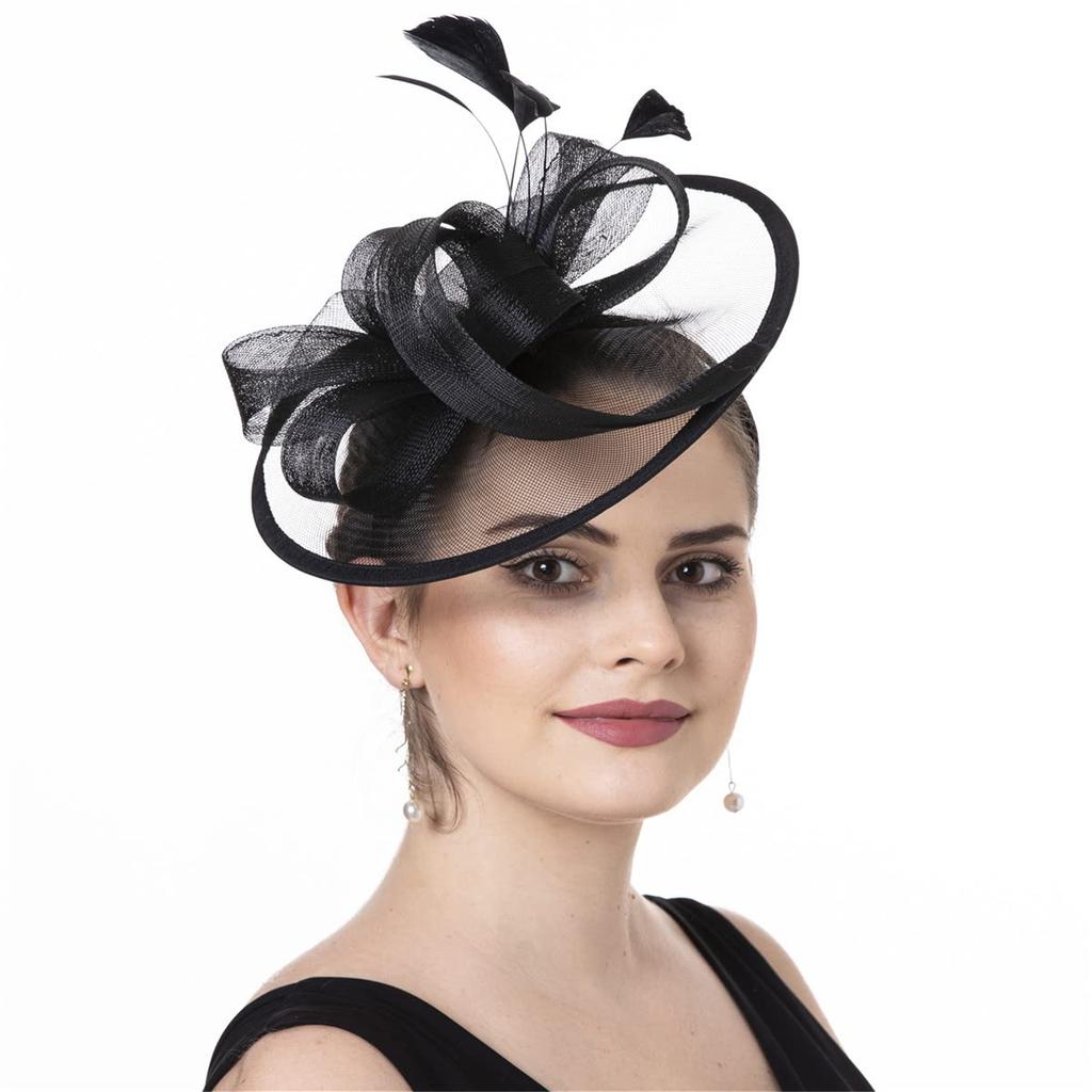 Feather Headpiece Breathable Fascinator Hat With Headbands and Clip For Themed Event Cocktail Wedding Costumes