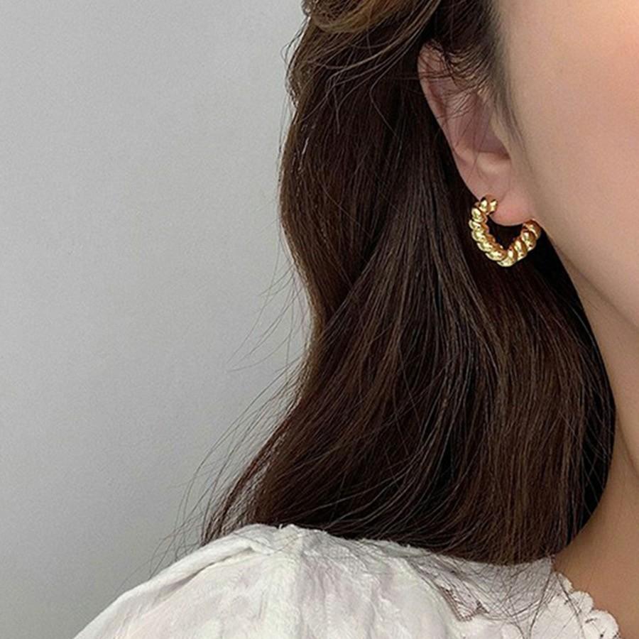 Fried Dough Twists Earrings Irregular Earrings Women's Simple Temperament Personality Design Earrings
