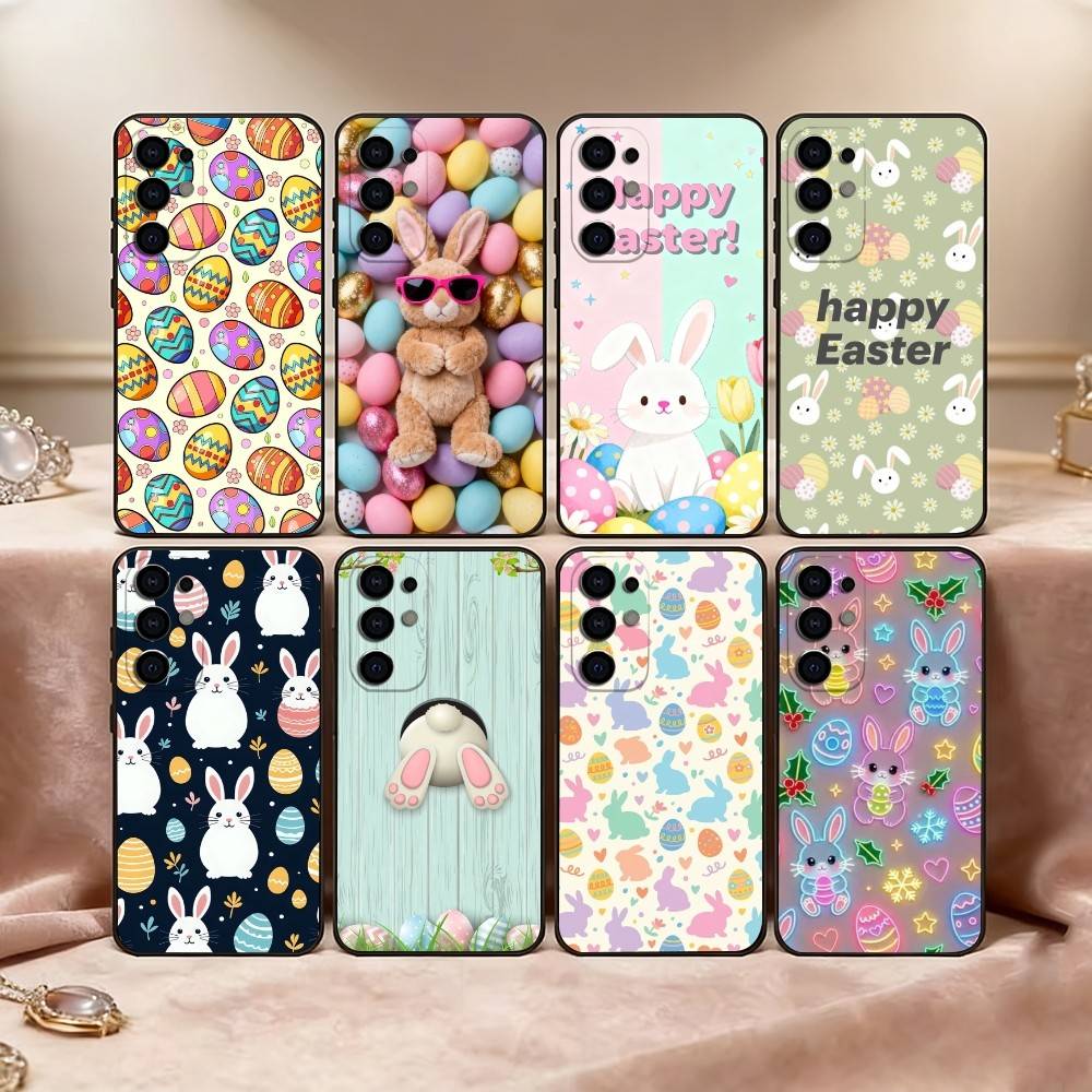 Easter pattern Phone Case For Samsung S25,S24,S21,S22,S23,S30,Ultra,S20,Plus,Fe,Lite,Note,10,Black Cover
