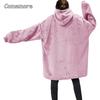 Oversized Thick Fleece Giant TV Blanket Winter Warm Blanket with Sleeves Hoodies Long Sweatshirt Women Hoody Pullover