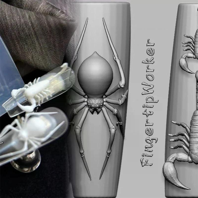 3D Spider Scorpion Silicone Nail Mold DIY Dark Punk Style Soft Stamping Plates Manicure Art Mould Tools Decorations Templates