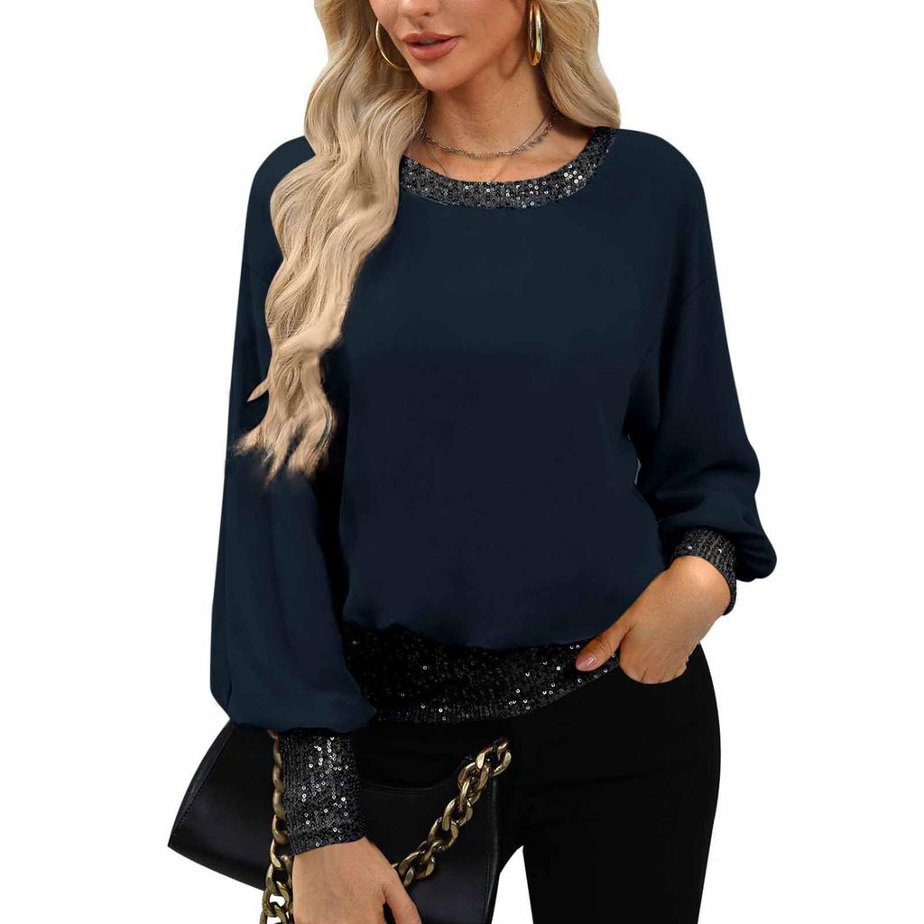 Women's Velvet Pullover Sweatshirt Casual Loose,Fit Color Long,Sleeve Top