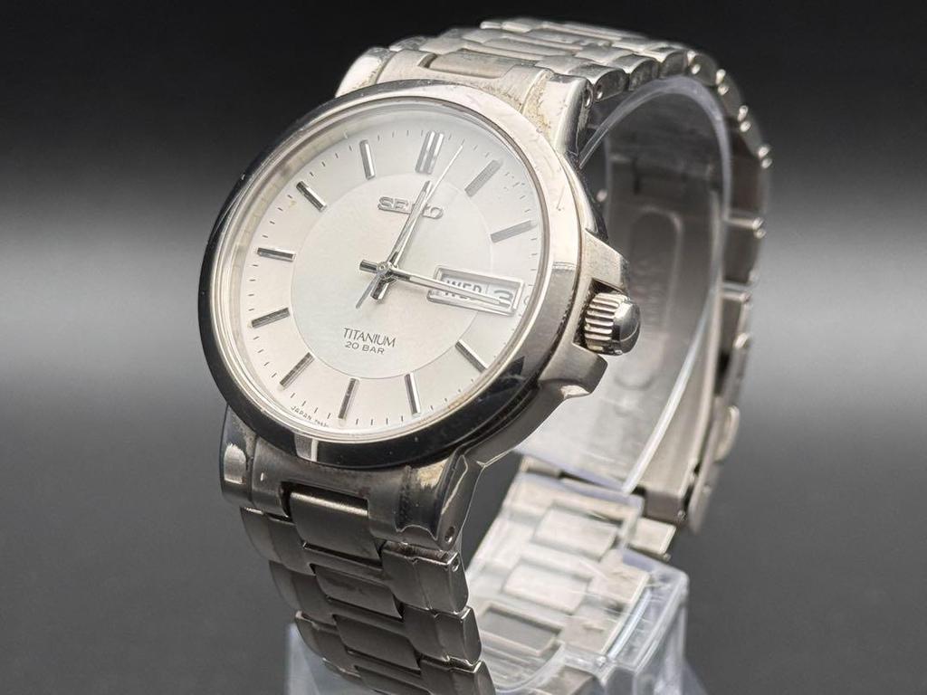 [USED] SEIKO Titanium Watch, Silver, Battery Replaced, Working