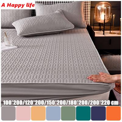 Bettschutz, Matratzenbezug, dickes, gestepptes Spannbettlaken, einfarbige Bettwäsche, Queen-Size-Bett, rutschfestes Laken, Staubschutz, verdickte Laken, kein Kissenbezug