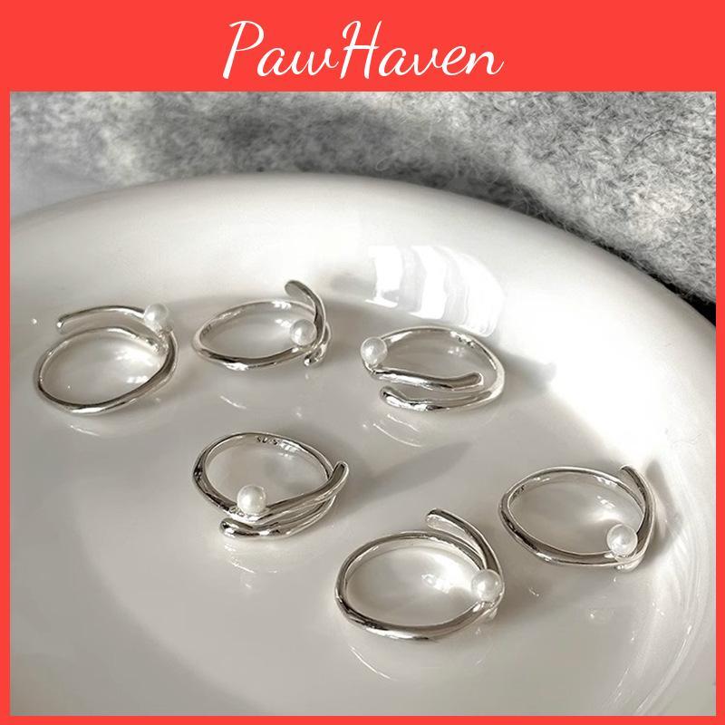 Pearl Summer Classy Ring For Women Featuring Stylish Geometric Design