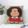 Custom Modern Vintage Mafaldas Manga Cushion Cover for Sofa Soft Quino Comic Cartoon Throw Pillow Case