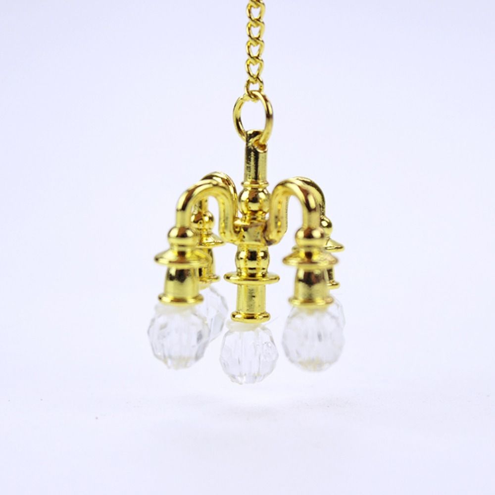 1:12 Scale Miniature Vintage Chandelier Gold/silver Crystal Light Model  Doll House Accessories