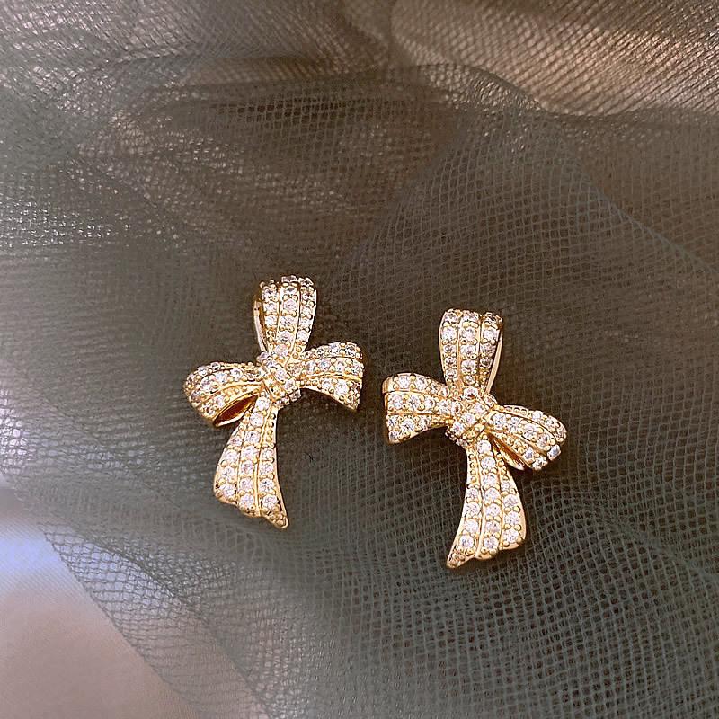 

Серьги-бантики простые модные серьги-гвоздики с высоким чувством темперамента, серьги в стиле легкой роскоши и универсальные