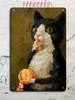 Vintage Tabby Cat Wall Art Aluminum Metal Painting Lollipop Knife Decor 20x30cm