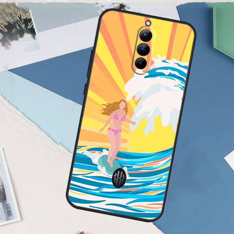 Surfing Art Surf Girl For Nubia Red Magic 10 9 8 Pro Plus 6 7 6S 7S Pro 5G 6R RedMagic 8S 9S Pro Plus Phone Case