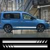 2 ks nálepky na bočné prahy dverí auta pre Volkswagen VW Caddy MK2 MK3 MK4 Štýl pretekárskeho pruhu Vinylové nálepky Auto tuningové príslušenstvo