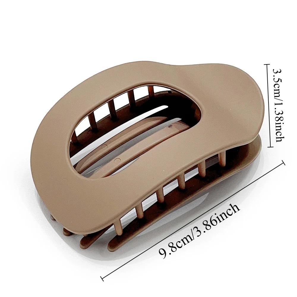 קליפס שיער אובלי אופנתי לנשים עיצוב חדש מנומר מט מעוקל שטוח לעיצוב סיכות שיער אקרילי שוכב אביזרי שיער