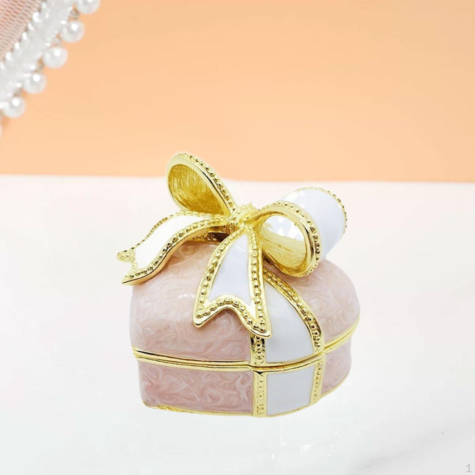 

Bow Jewelry Box, Organizer for Women And Girls, Storage Case Rings, розовый