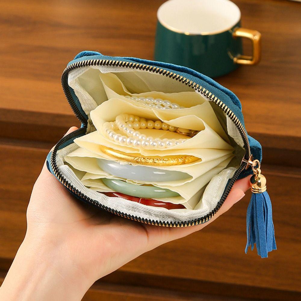 Tragbare Armband-Display-Tasche 6-lagige Geldbörse für Damen Schmuck-Organizer Reise-Outdoor-Nutzung